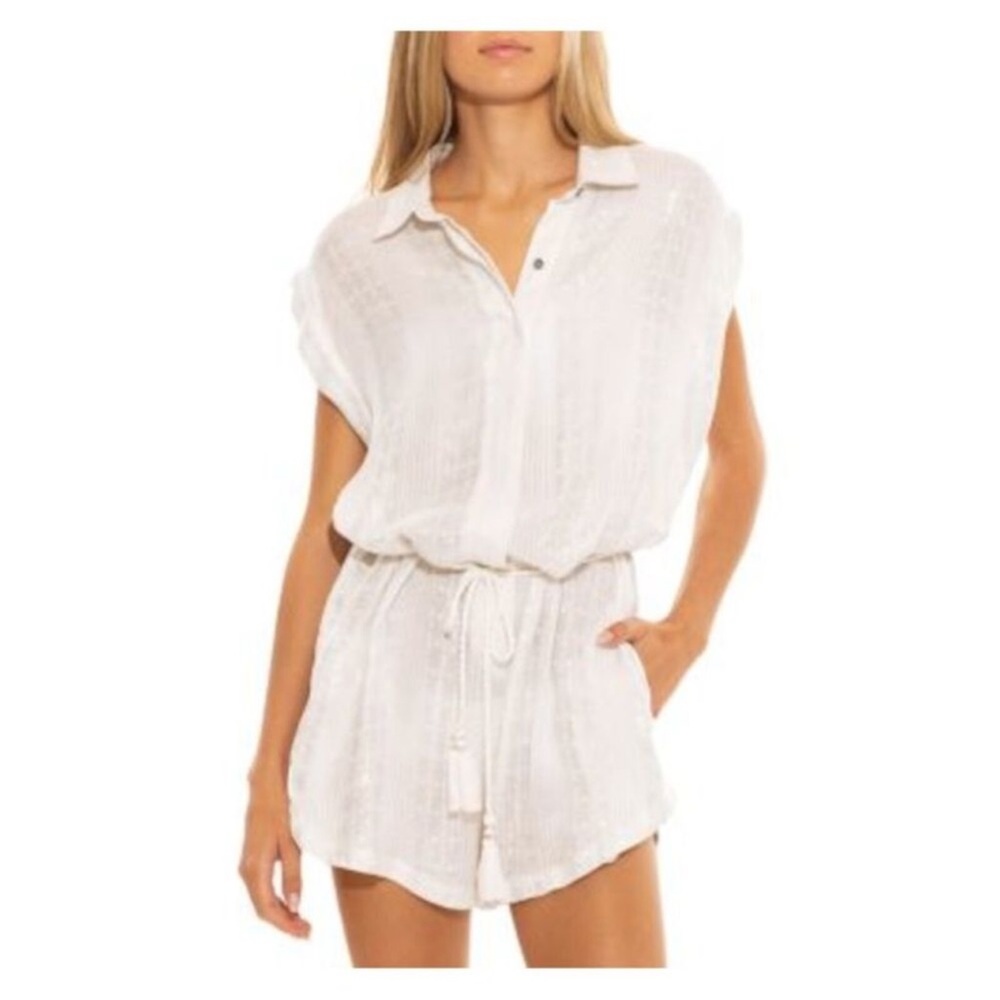 Nordstrom Isabella Rose Villa Metallic Swim Coverup Romper